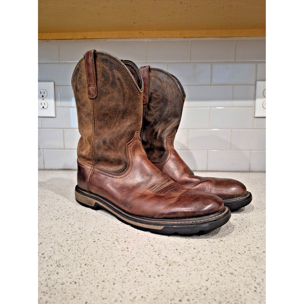 Ariat Groundbreaker Western Cowboy Boots Brown Leather Size 12 D style 10023165